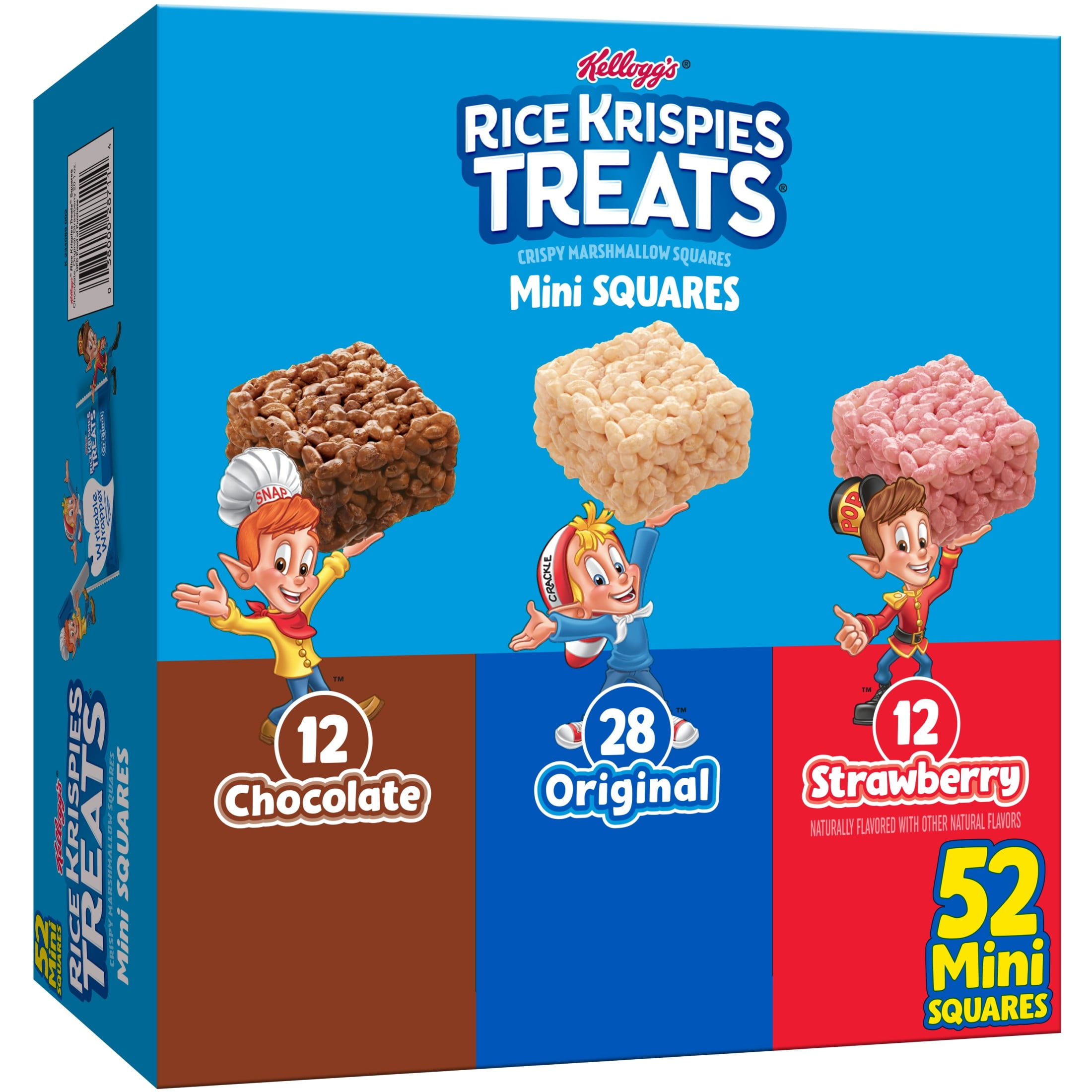 Rice Krispies Treats Variety Pack Chewy Mini Crispy Marshmallow Squares, Ready-to-Eat, Kids Snacks, 20.1 oz, 52 Count