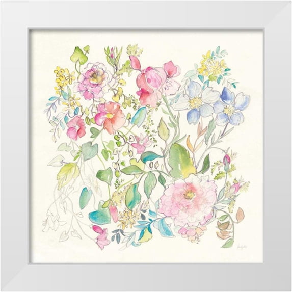 Rice, Kristy 12x12 White Modern Wood Framed Museum Art Print Titled - Cottage Blooms