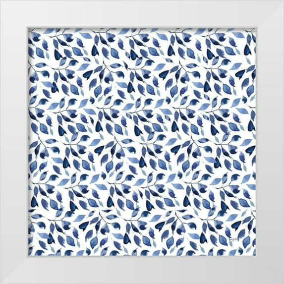 Rice, Kristy 12x12 White Modern Wood Framed Museum Art Print Titled - Delft Delight Pattern III