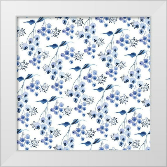 Rice, Kristy 12x12 White Modern Wood Framed Museum Art Print Titled - Delft Delight Pattern IV