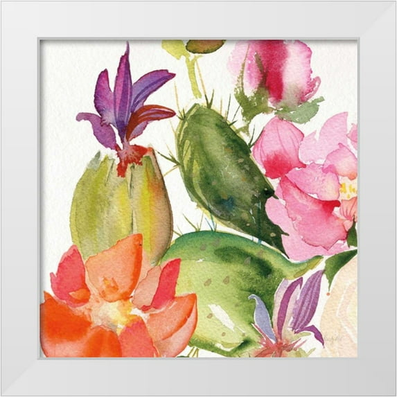 Rice, Kristy 15x15 White Modern Wood Framed Museum Art Print Titled - Desert Rose II