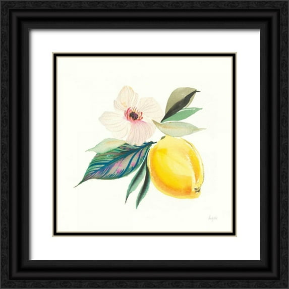 Rice, Kristy 20x20 Black Ornate Wood Framed with Double Matting Museum Art Print Titled - Citrus Summer III