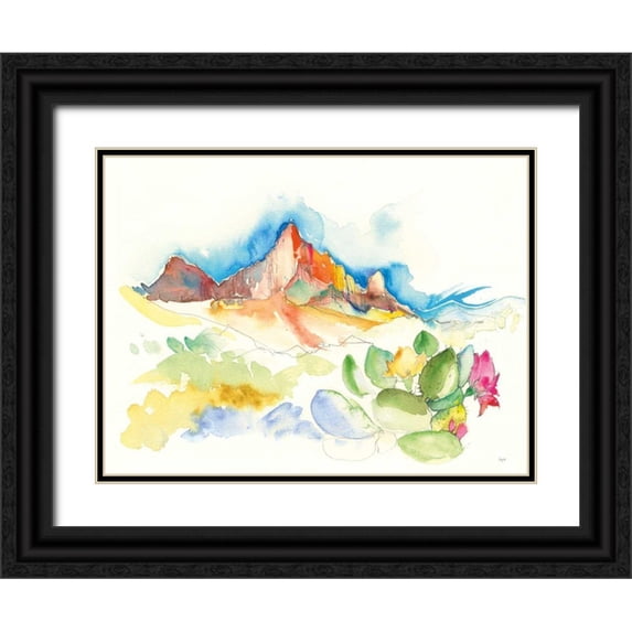 Rice, Kristy 24x19 Black Ornate Wood Framed with Double Matting Museum Art Print Titled - Desert Mountains