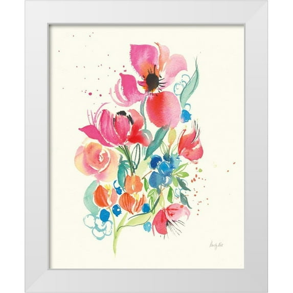 Rice, Kristy 26x32 White Modern Wood Framed Museum Art Print Titled - Bright Bouquet