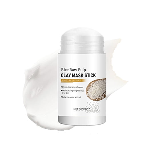 Rice Mask Stick, Rice Puree Mud Mask Stick Cleansing, Rice Face & Body Mask for Deep Cleansing, Hydrating, & Radiant Skin – Purifying for Blackhead Cleansing