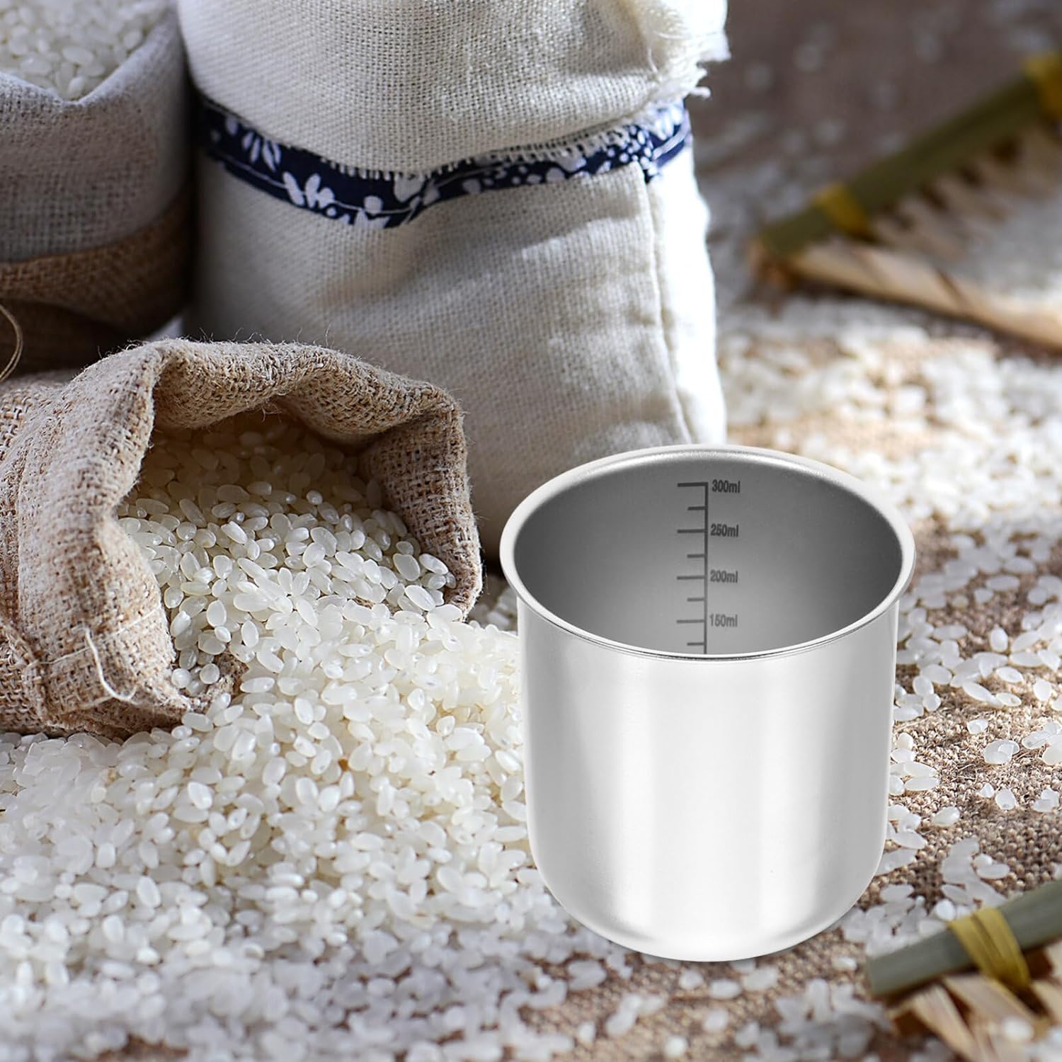 Rice Measuring Cups, 300Ml Stainless Steel Rice Cooker Cup Replacement