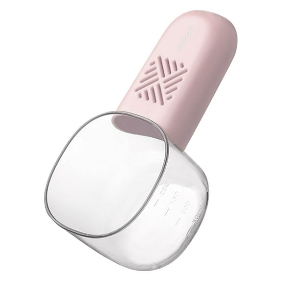 Rice Measuring Scooping Spoon, Food Grade Multi Function Grain Flour Digger, Measuring Kitchen Utensil, Cereal Storage Accessory, 200ML, Graduated Lines, Detachable Handle, 1Pc(Pink,6.1x2.9")