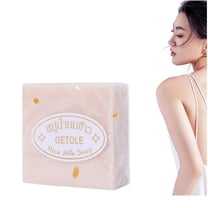 Rice Milk Soap 65g, Thai Rice Soap, Original Thai Handmade Rice Soap, Body Bath Soap, Thailand Rice Soap Bar for Face & Body