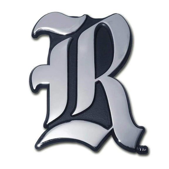 Rice Owls 'R' Solid Metal Chrome Emblem AMG