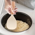 thumbnail image 1 of Rice Paddle,Short Wooden Handle Silicone Spatula,Multifunction Spatula Cooking Spoon,Silicone Spoon with Wooden Handle,Heat-insulation Heat-resistant Spoons for Rice Cooker(Beige), 1 of 7