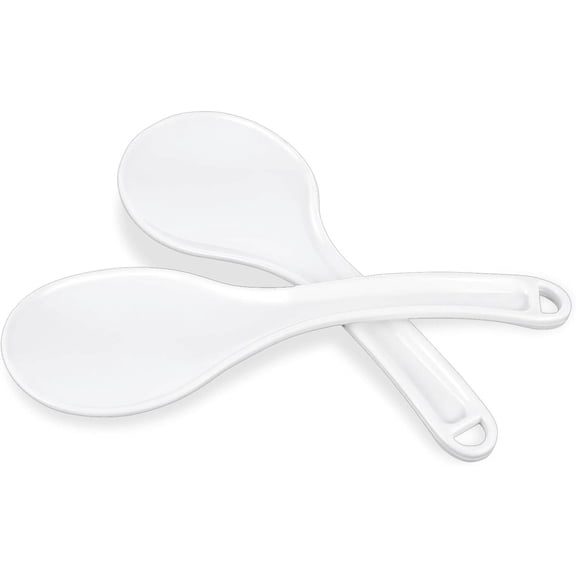 Rice Paddle Spoon, Plastic Non-Stick Rice Spatula Cooker Serving Spoon, Scoop Spatula Kitchen Utensil, White Easy to Clean