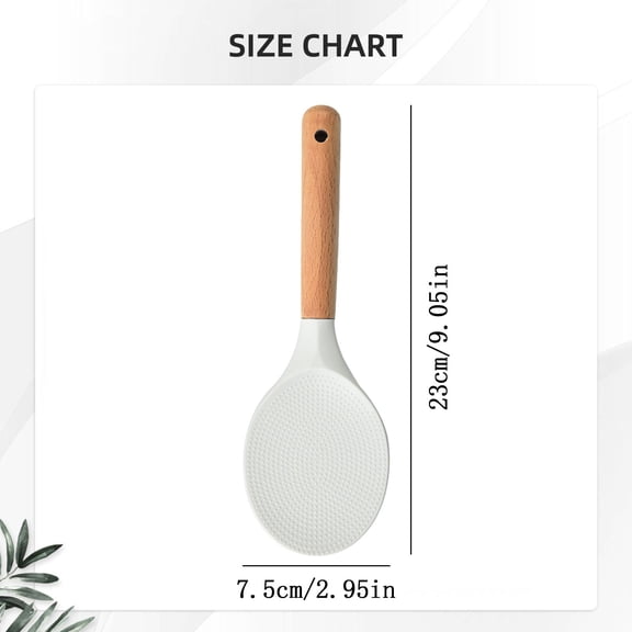 Rice Paddle for Nonstick Cookwares Great Cooking Serving Sturdy Silicone Wood Handle Spoon Mixing Scrape