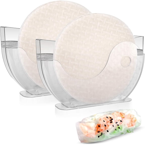 Rice Paper Water Bowl Dipper, Rice Paper Water Bowl, Spring Roll Water Dipper Rice Paper Holder(2 Pack)
