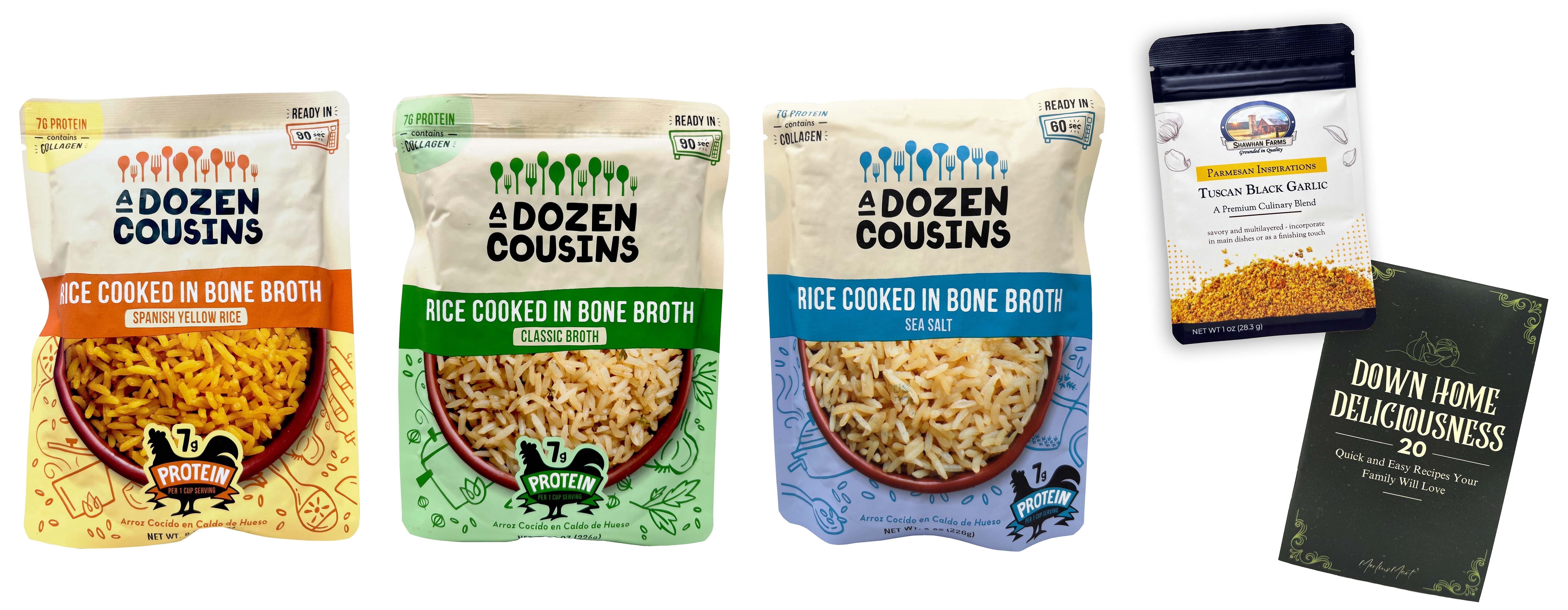Pouch Pack Rice A Dozen Cousins Ready-to-Eat Rice Pouches Variety Pack – Spanish Yellow ...