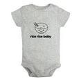 thumbnail image 1 of Rice Rice Baby Funny Rompers For Babies, Newborn Baby Unisex Bodysuits, Infant Jumpsuits, Toddler 0-12 Months Kids One-Piece Oufits (Gray, 0-6 Months), 1 of 4
