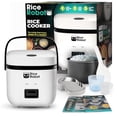 thumbnail image 1 of Rice Robot Personal Rice Cooker, PFAS-free, Nonstick. 1 Quart Capacity (4 Cups), with Stainless Steel Steamer Tray, Measuring Cups, Recipe Book with 60 Recipes, and Serving Spoon, As Seen On TV, 1 of 9