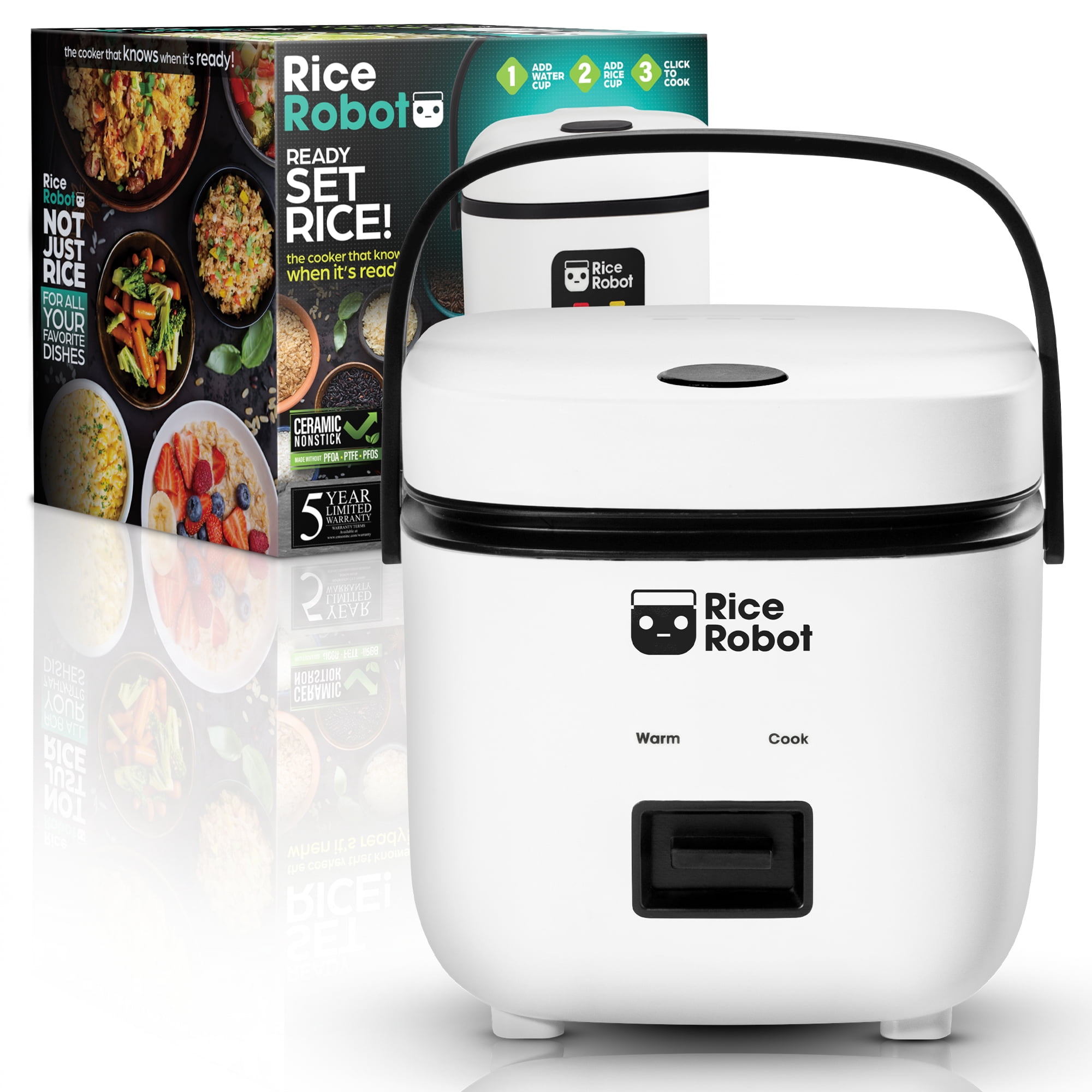 Rice Robot Rice Cooker Nonstick Ceramic 4-Cup Cooker - Cup Rice Cooker Portable