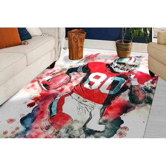 Rice Rug, Office Decor Rug, Printed Painting Rug, Easy to Clean Rugs, Hallway Rugs, Rice Rug, Motivational Rug, Office Decor Rug, Red Rug, 5.2'x7.5' - 160x230 cm