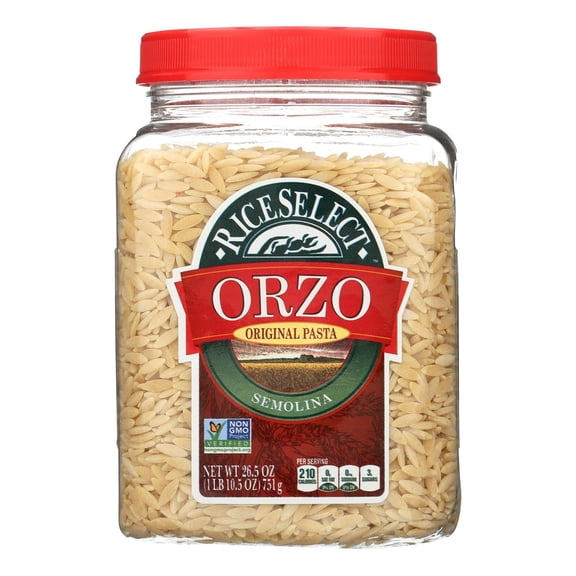 (4 Pack) RiceSelect Kosher Orzo Rice Shaped Pasta, 26.5 Oz
