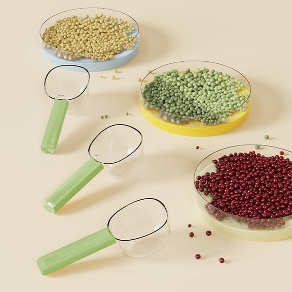 Rice Spoon - Multi Functional Kitchen Utensil Plastic Food Grain Scoop Measuring Tool with Sealing Clip for Home, 7.8 x 3.1 x 2.4 in, (Green), JASKFLY