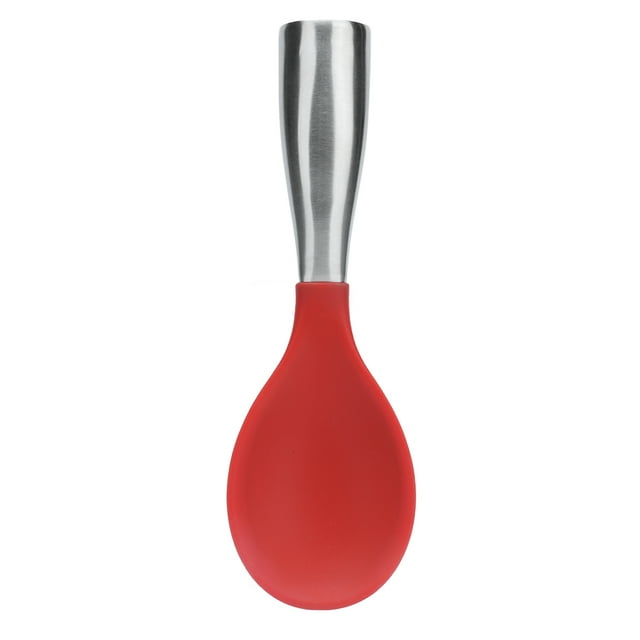 Rice Spoon Silicone Stainless Steel Handle Stick Proof Stand Up Rice