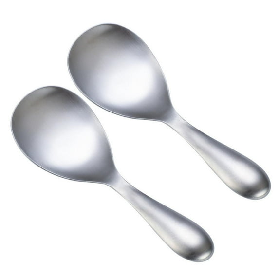 Rice Spoon,Stainless Steel Rice Scoop,Thickened Stainless Steel Non-Stick Rice Paddle Rice Scooper, Non-Stick Food Rice Spatula, Easy to Clean, Suitable for Home Hotel Restaurant(2pc)