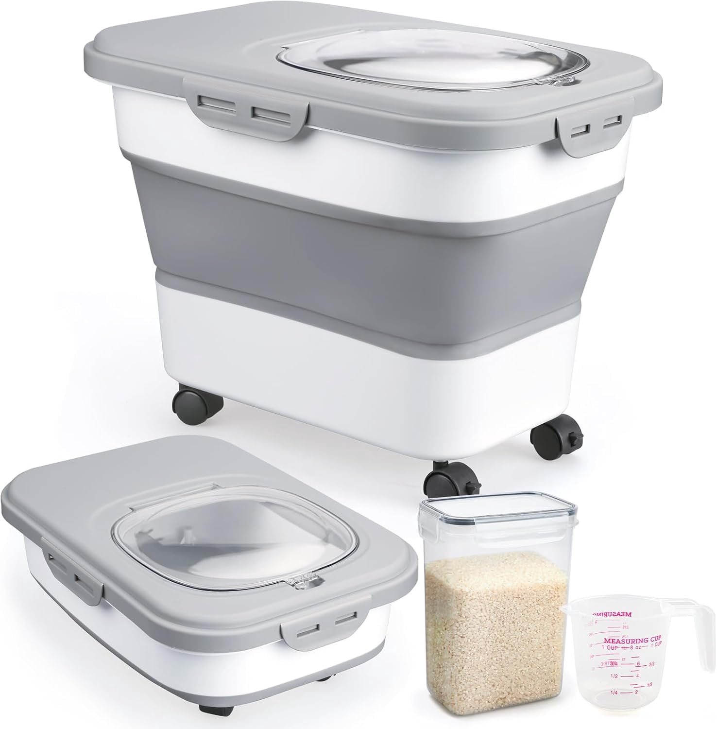 Rice Storage Bin Cereal Containers, Collapsible Rice Container ...