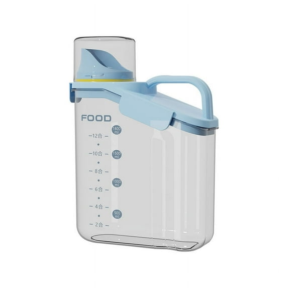 Rice Storage Bin Cereal Containers Dispenser with Plastic + Airtight Design + Measuring Cup + Pour Spout,Capacities of Rice Perfect for Rice Cooker Blue
