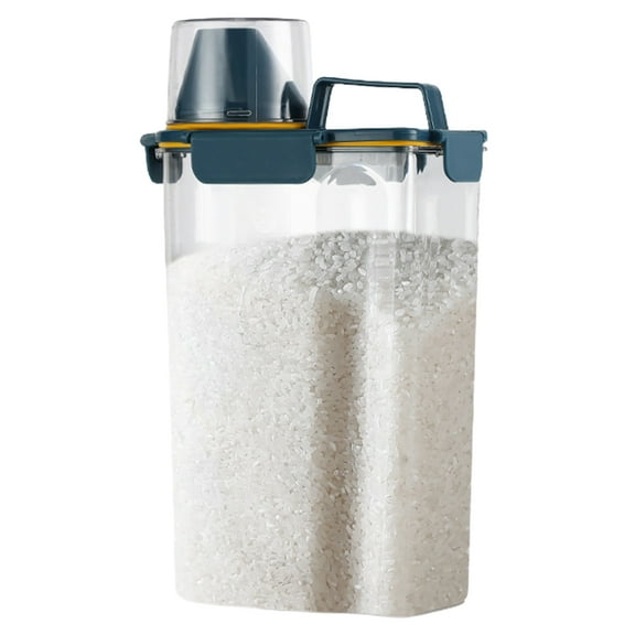 Rice Storage Bin Cereal Containers Dispenser with BPA Free Plastic + Airtight Design + Pour Spout - 3L Capacities of Rice Perfect for Rice Cooker