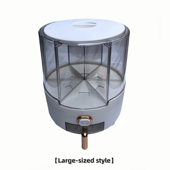 Rice Storage Box, Rice Dispenser, Grain Distributor, 360° Rotating Grain Storage Box, with Measuring Cup, Suitable for Kitchen Cereals, Beans and Rice or Pet