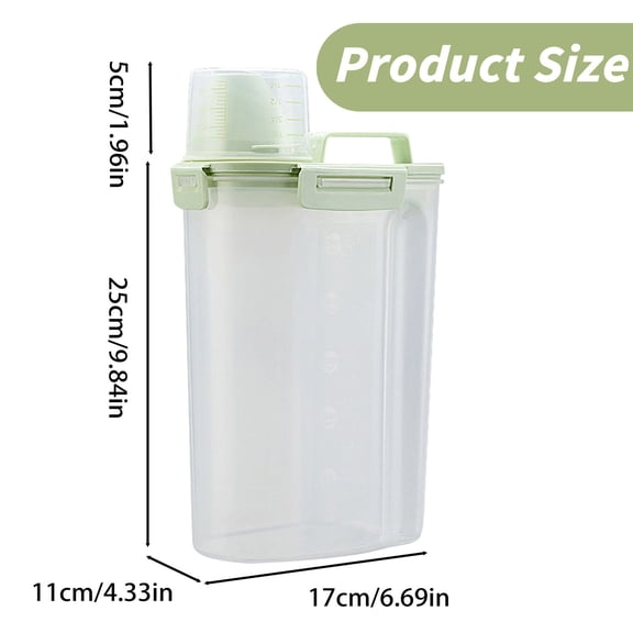 Rice Storage Cereal Dispenser with Airtight Lid, 3L Plastic Container for Rice and Grains, Pour Spout Dispenser for Rice Cooker, Blue