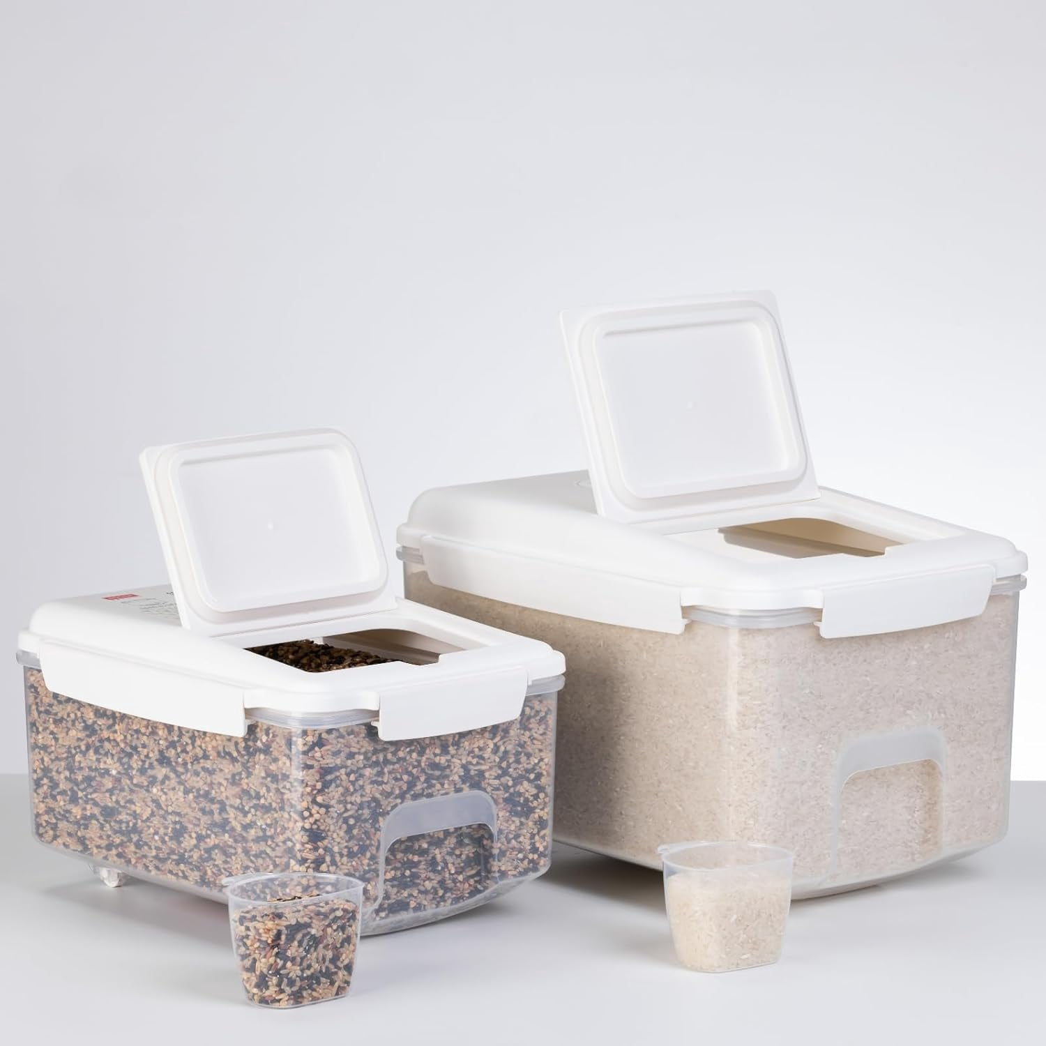 Rice Storage Container 20 lbs & 10 lbs - 15 lbs & 7.5 lbs Flour ...