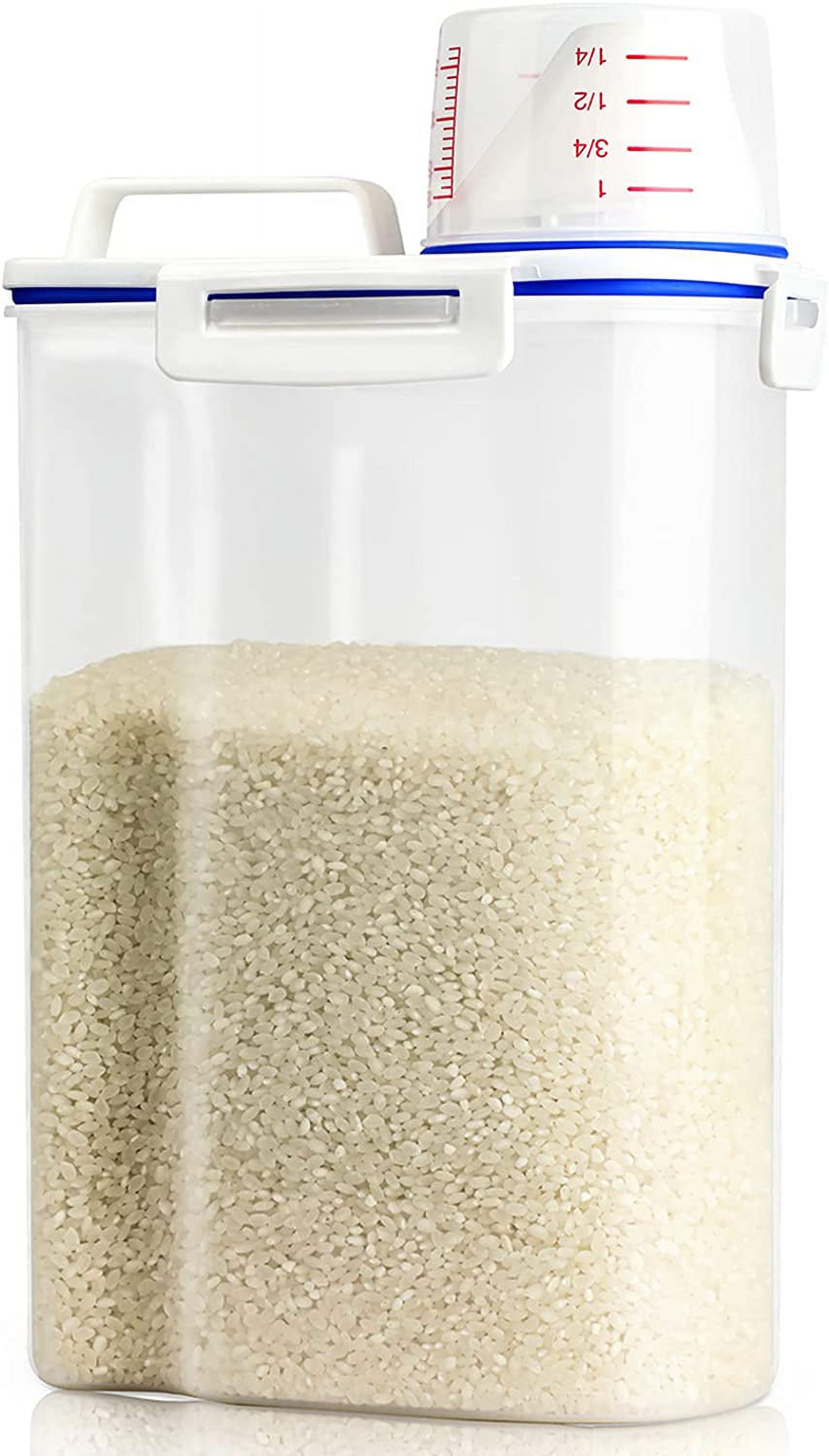 Plastic Container For Rice Disposable Rice Storage Container, 3 to 5Lbs Dry Food Airtight Container, Pet Dog ...