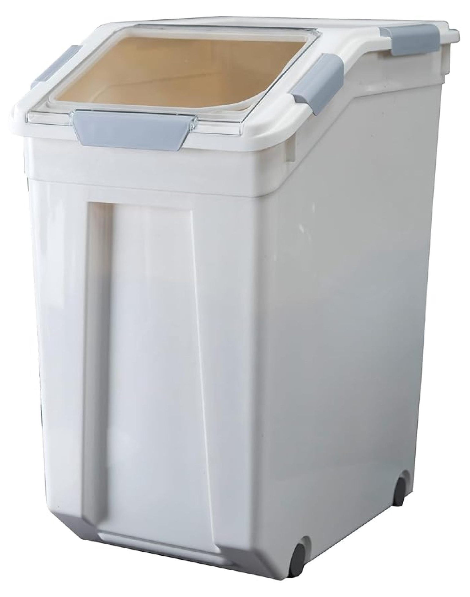 Rice Storage Container 33 Liter - Airtight Food Container with Measuring Cup & Wheels - BPA Free Grain Bin for Rice, Flour, Pet Food - 50lbs Capacity