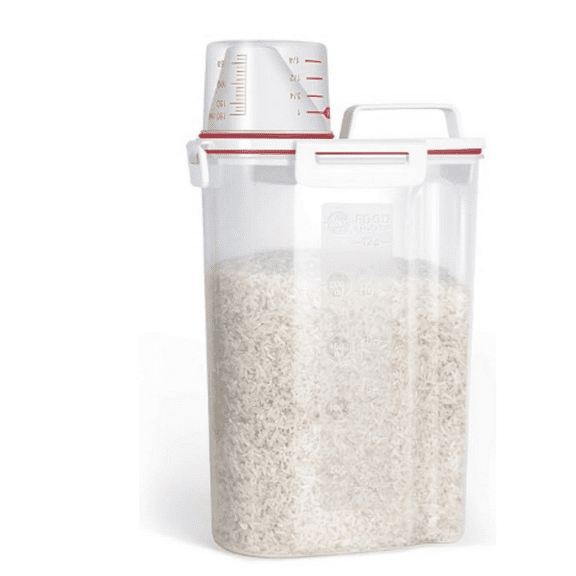 Rice Storage Container 5 Lbs, Small Airtight Dry Food Container for Flour Cereal Pasta Kitchen Pantry Organization -Red