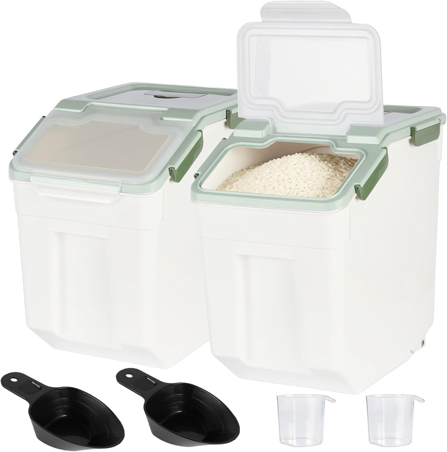 Rice Storage Container 50 lbs Large Household Flour Sugar Containers ...