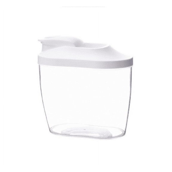 Rice Storage Container, Airtight Cereal Flour Dispenser with Pouring Spout,BPA-Free,Kitchen Plastic Clear Dry Food Storage Box for Oatmeal Flour Grain, Small Pet Food Container(White1000ML)