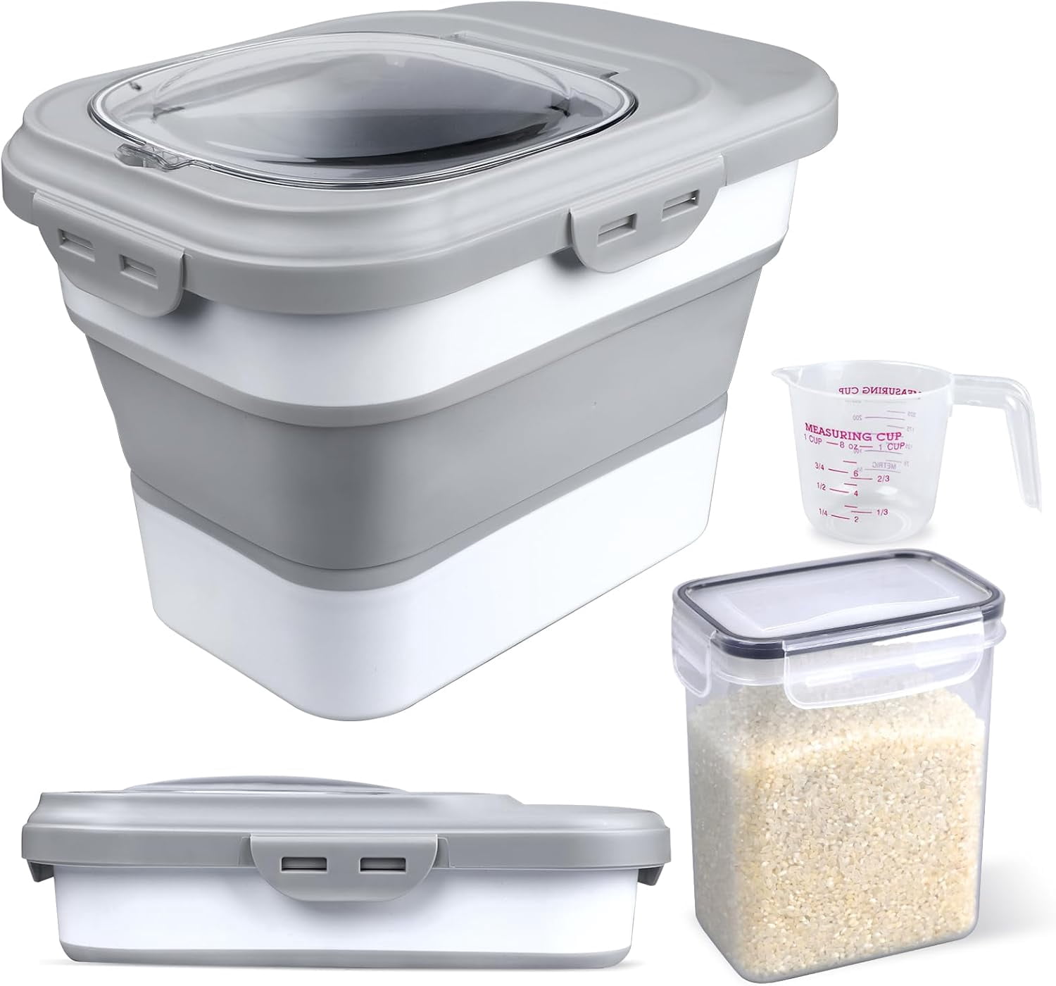 Storage For Rice Rice Storage Container, Collapsible Airtight Food Storage Containers 6 ...