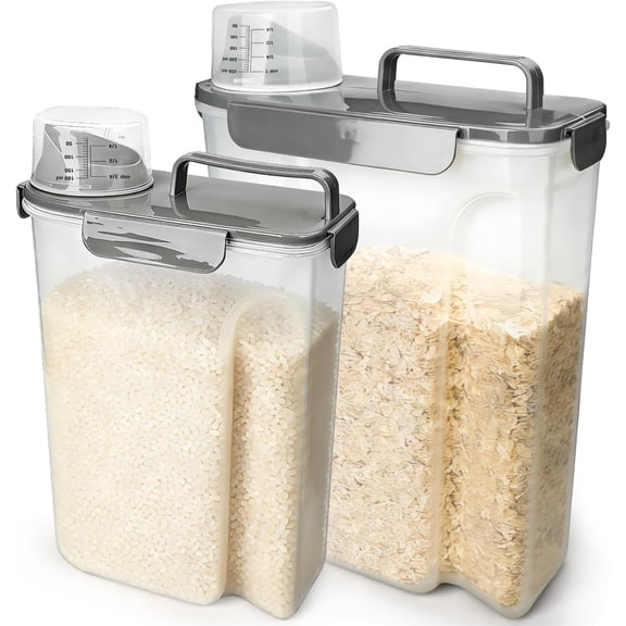 Rice Storage Containers, Airtight Cereal Containers Storage 20+10 lb ,  Rice dispenser with Pouring Spout,    Bird  Container