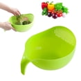 thumbnail image 1 of Rice Strainer with Handle - Lightweight Rice Washer Strainer Bowl with Smart Design for Easy Water Draining, Easy to Use & Clean ABS Plastic Colander with Handle for Cereals, Pasta, Vegetables,, 1 of 5