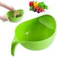 thumbnail image 1 of Rice Strainer with Handle - Lightweight Rice Washer Strainer Bowl with Smart Design for Easy Water Draining, Easy to Use & Clean ABS Plastic Colander with Handle for Cereals, Pasta, Vegetables,, 1 of 5