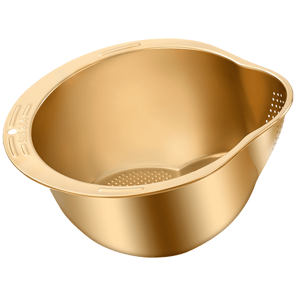Rice Strainer with Suction Cup Hook, Stainless Steel Kitchen Colander with Slanted Design, Ideal for Rinsing Rice and Vegetables, Dishwasher Safe