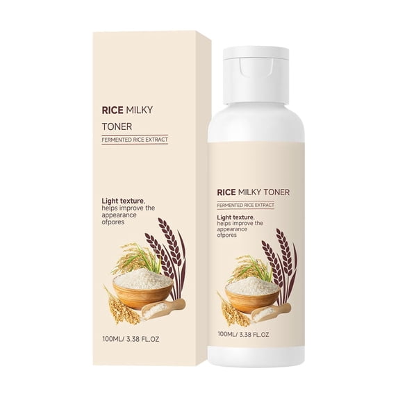 Rice Toner, Natural Rice Essence, Deep Hydration, Refreshing Texture and Non-Sticky, Suitable for All Skin Types, Replenishes Water to The Skin, 100ml