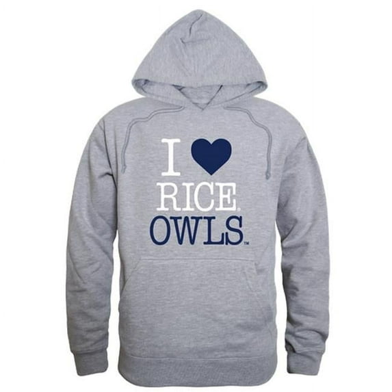 Rice University I Love Hoodie, Heather Grey - Extra Large