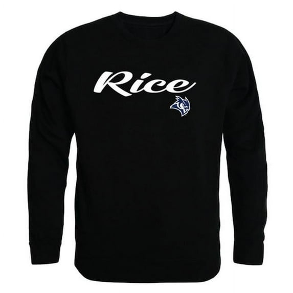Rice University Mens Script Crewneck T-Shirt, Black - Large