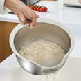 thumbnail image 1 of Rice Washer Strainer Bowl Stainless Steel Rice Washing Bowl Rice Colander Fruit and Vegetable Strainer Kitchen Tool A, 1 of 1