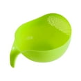thumbnail image 1 of Rice Washer Strainer with Handle, Plastic Small Green Fruit Vegetable Cleaner, Rice Washer Strainer Cleaning Kitchen Tool with Handle, Small Green, for Fruits Vegetables Grains, 1 of 5