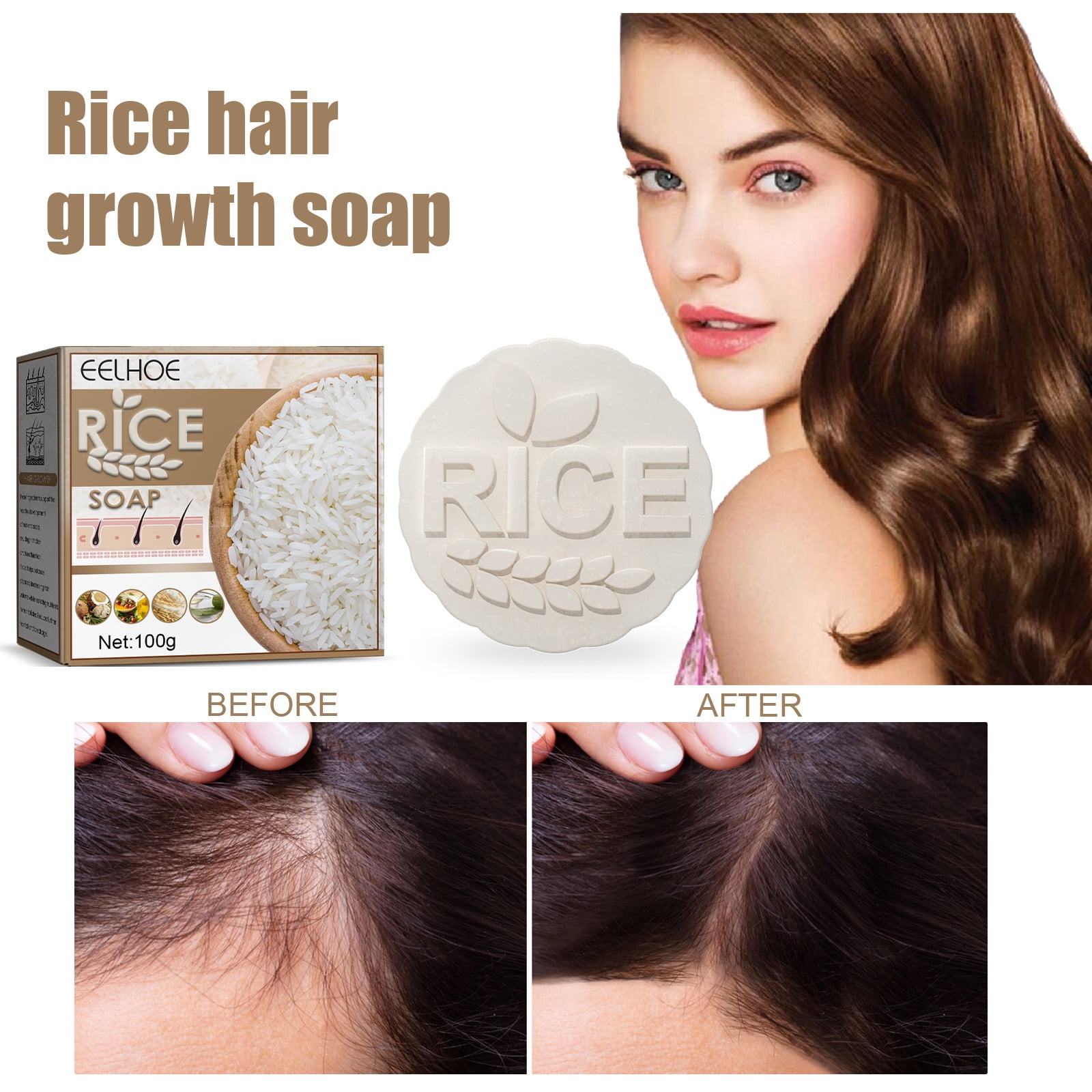 Rice Water Shampoo Bar, Rice Water Shampoo and Conditioner for Hair