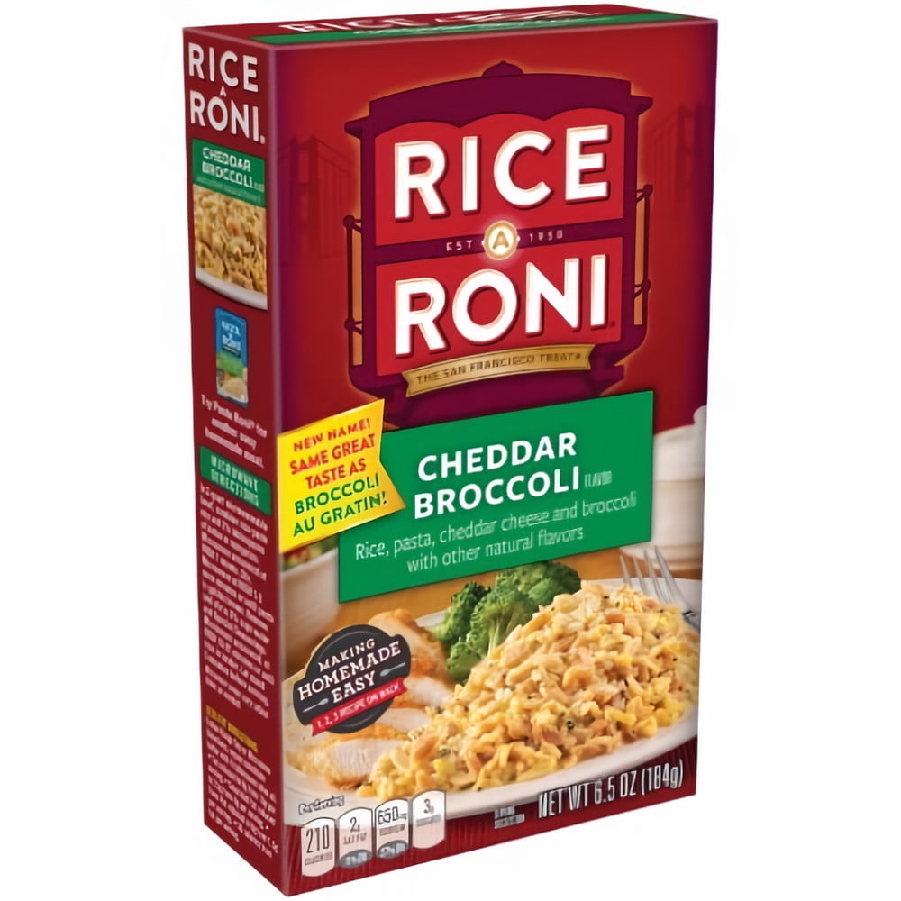 Rice-A-Roni Cheddar Broccoli, 6.5oz, Pack of 20, Rice and Pasta Mix ...
