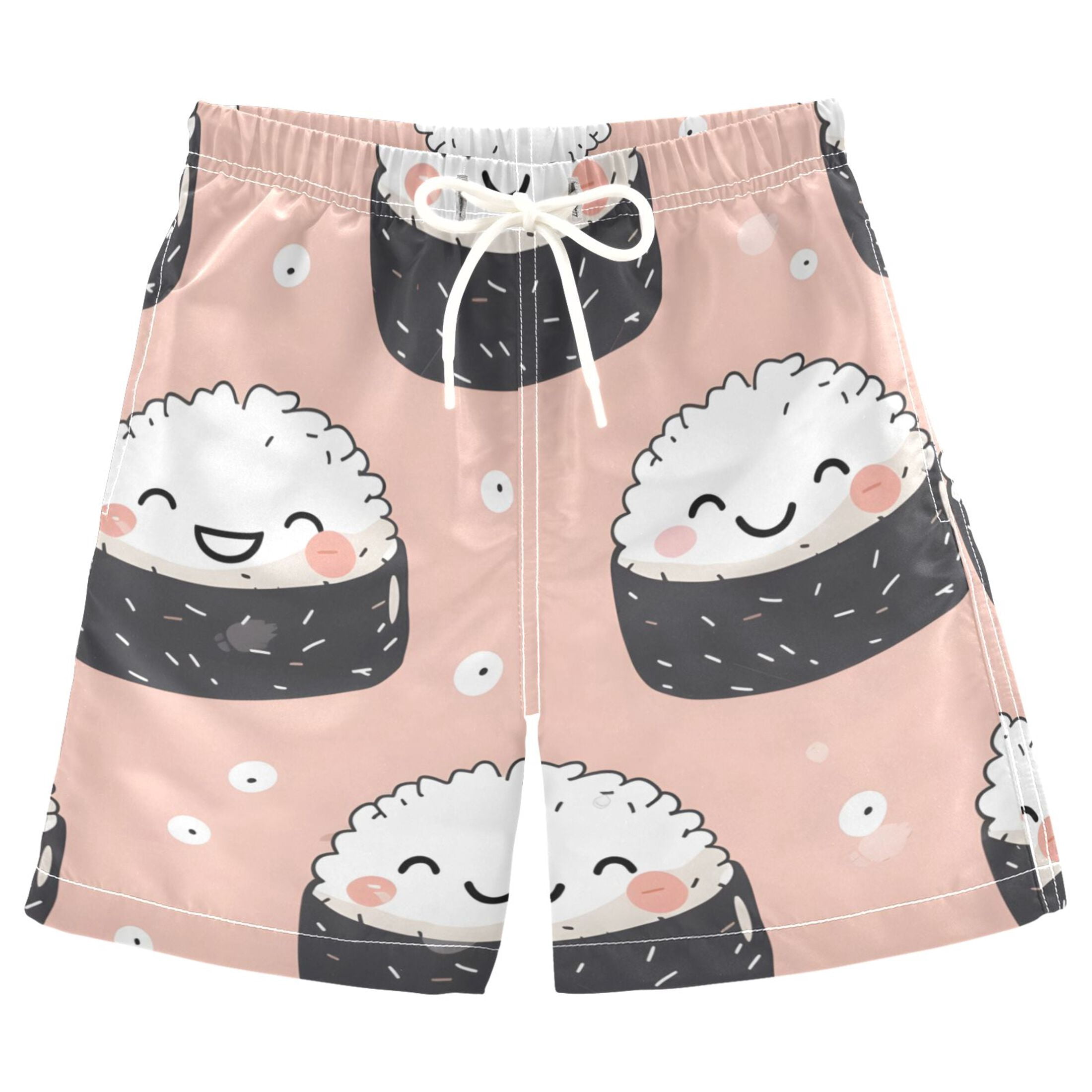 Rice and Vegetable Roll Cartoon Cute Boys' Beach Pants Board Shorts ...